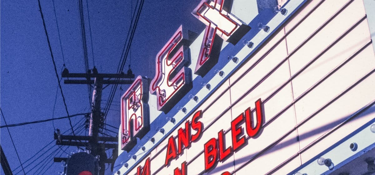 La marquise du Théâtre Rex était installé au centre-ville depuis 1930. Elle y est restée jusqu'au début des années 2000.