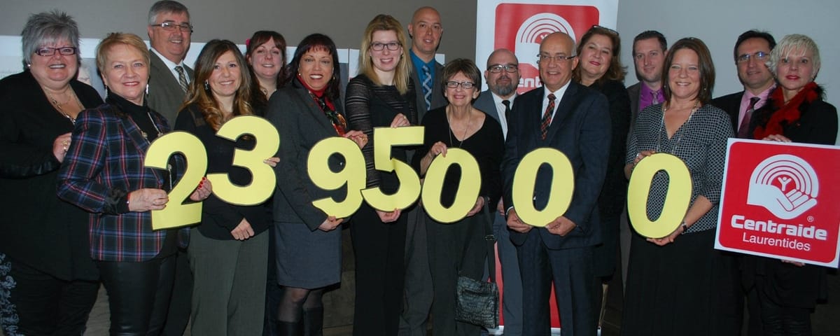Le résultat de la campagne annuelle de Centraide Laurentides est de 2 395 000$, 200 000$ de moins que l'objectif.