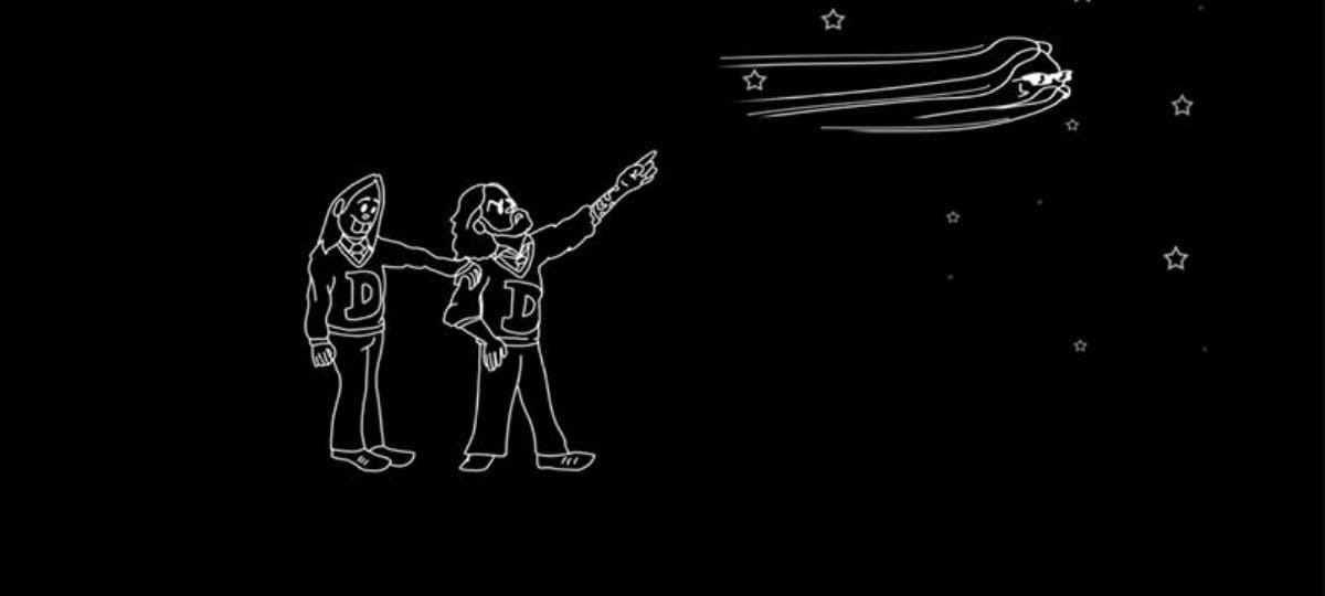 Des dessins de Vincent Léonard accompagnent le texte de Comme du monde, basé sur le dernier spectacle des Denis Drolet.