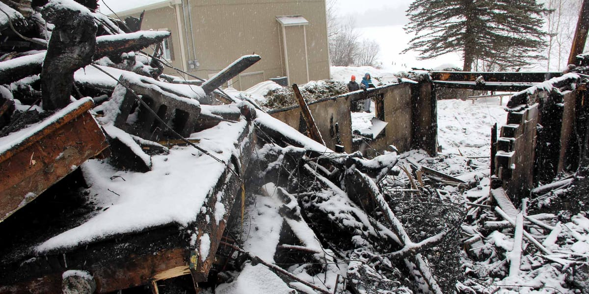 Il ne restait plus que les fondations de cette maison du croissant du Domaine Namur, à Saint-Hippolyte, le 28 février 2016. P