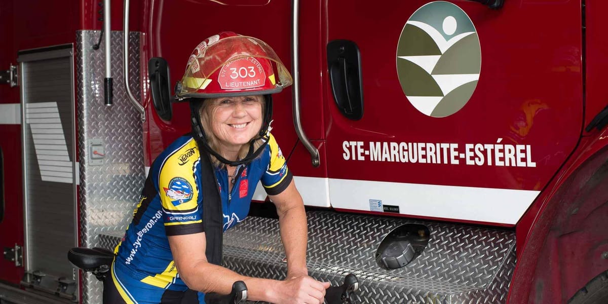 Lieutenant chez les pompiers de Sainte-Marguerite-Estérel, Francine Chaput est prête pour un défi vélo de 5000 kilomètres