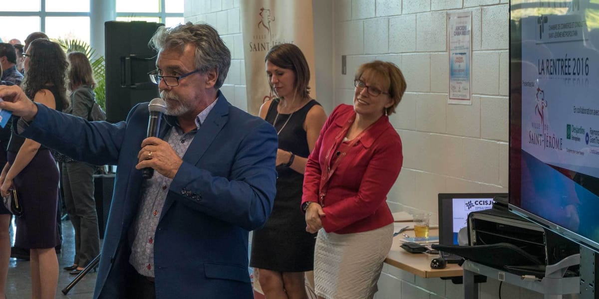 Michel Métivier lors du cocktail de la rentrée de la Chambre de commerce et d'industrie Saint-Jérôme métropolitain, le 20 sep