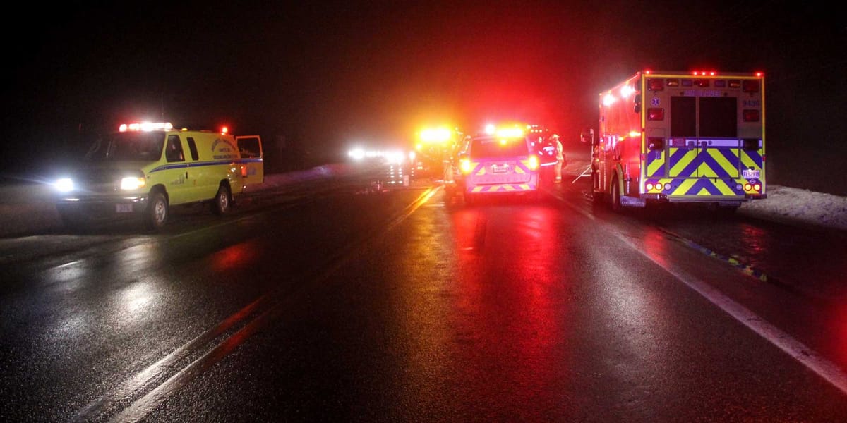 Collision frontale sur la route 158