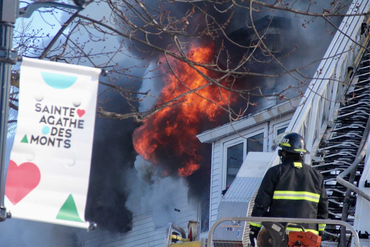 Incendie au centre-ville de Sainte-Agathe