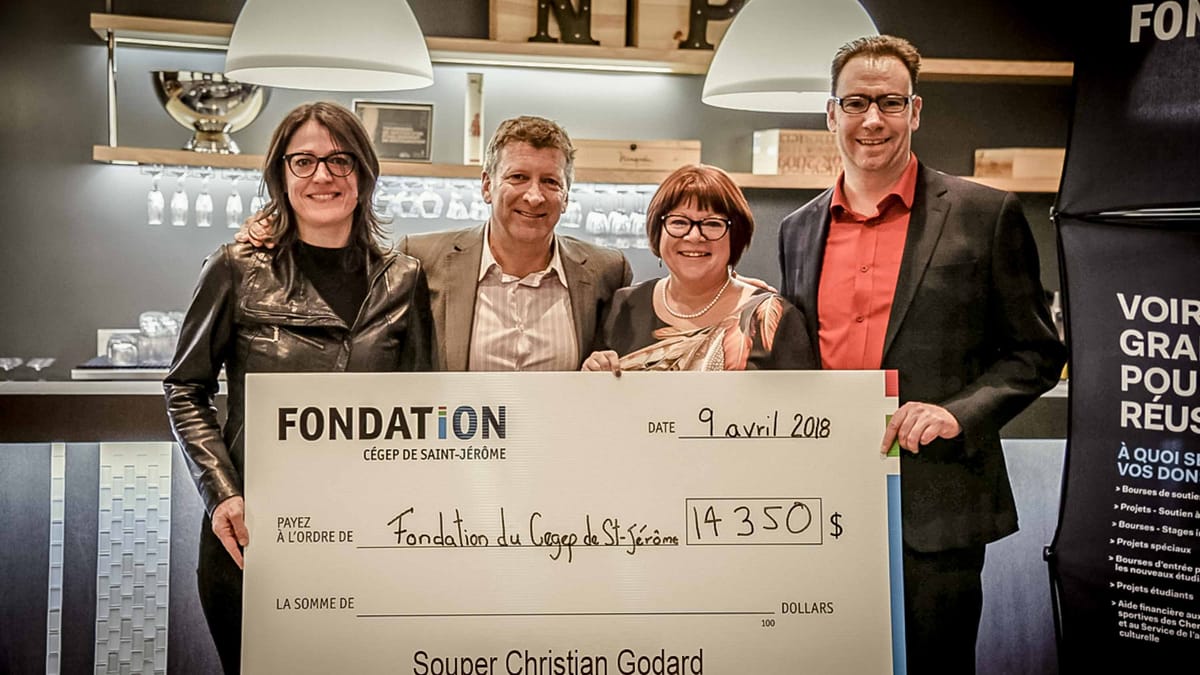 Nadine Le Gal, directrice générale du Cégep de Saint-Jérôme, Christian Godard, président d’honneur, Carole Marchand, présiden
