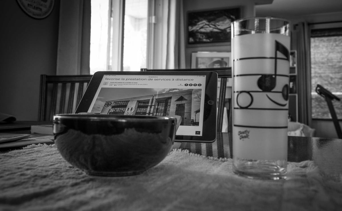 En quarantaine, la marche et les médias - souper ensemble - jour 2, 18 mars 2020