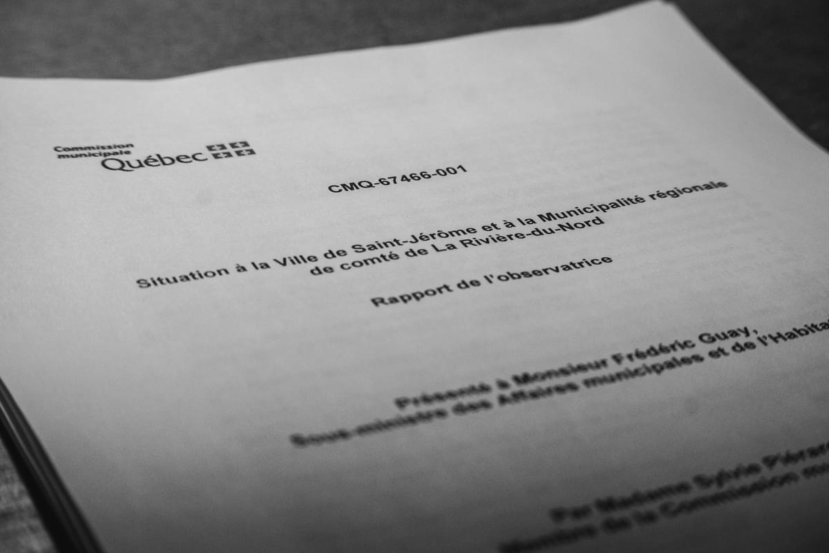 Le rapport de la Commission municipale à propos de la Ville de Saint-Jérôme rendu public par la ministre Laforest