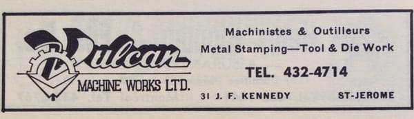 Publicité tirée d'un annuaire de Saint-Jérôme, en 1969.