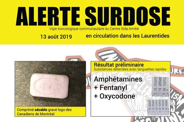 Fentanyl et oxycodone détectés dans du speed dans les Laurentides