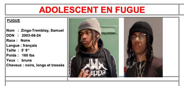 La police de Saint-Jérôme cherche un jeune homme en fugue depuis novembre