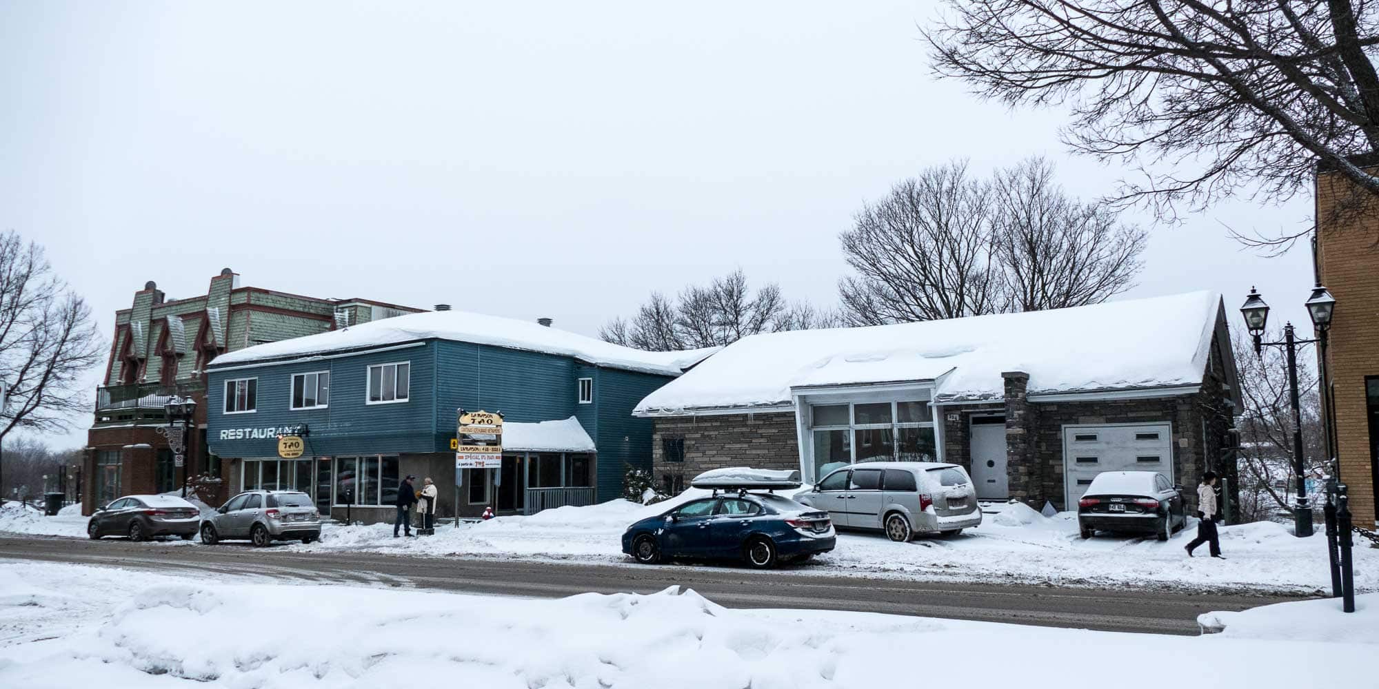 Les trois édifices de la rue Labelle qui ont été expropriés par la Ville de Saint-Jérôme, en janvier 2017.
