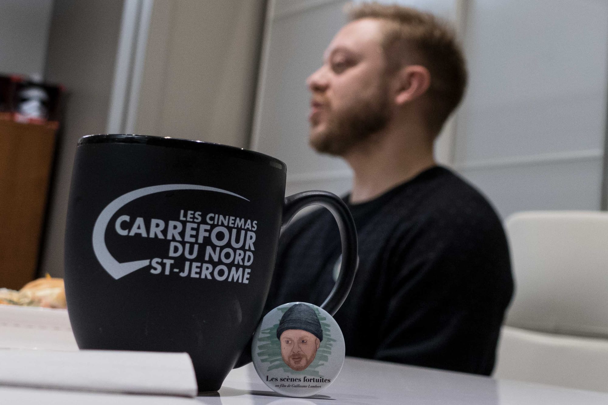 Guillaume Lambert dans les locaux du Cinéma du Carrefour du Nord à Saint-Jérôme, le 1er février 2018.